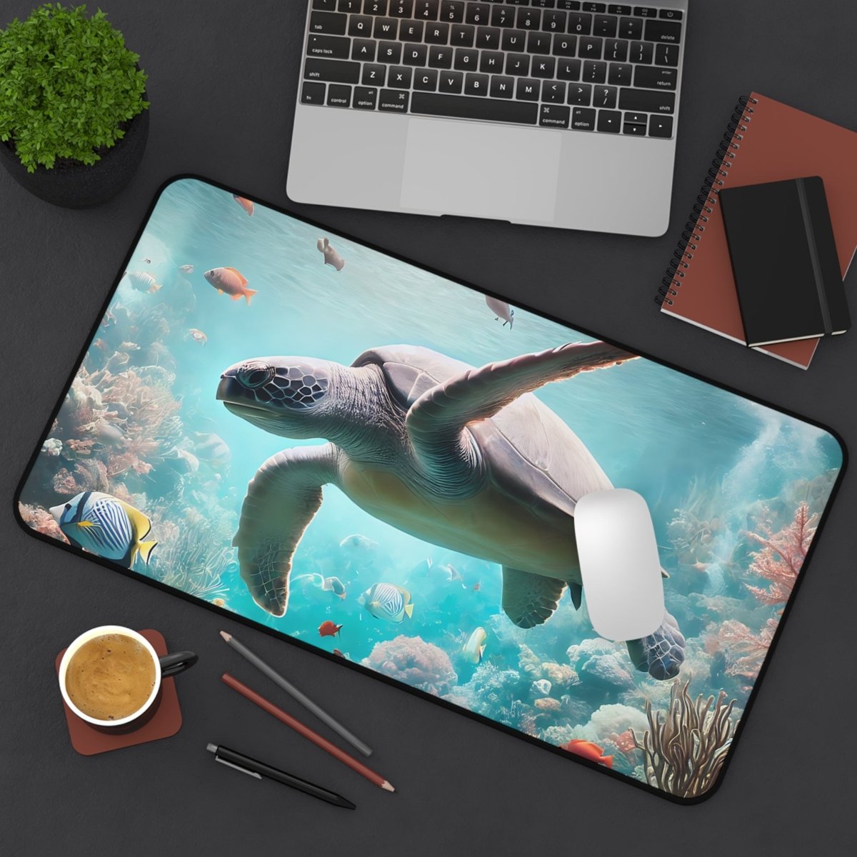Ocean Turtle Desk Mat - Vibrant Underwater Scene for Home & Office 22421667002763385967 Earthbound Pacific