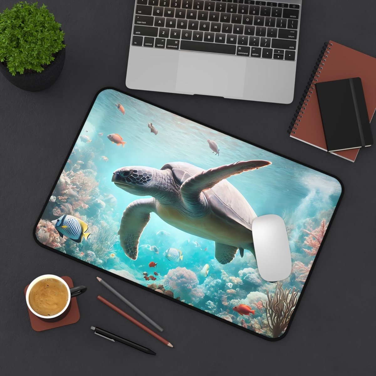 Ocean Turtle Desk Mat - Vibrant Underwater Scene for Home & Office 22421667002763385967 Earthbound Pacific