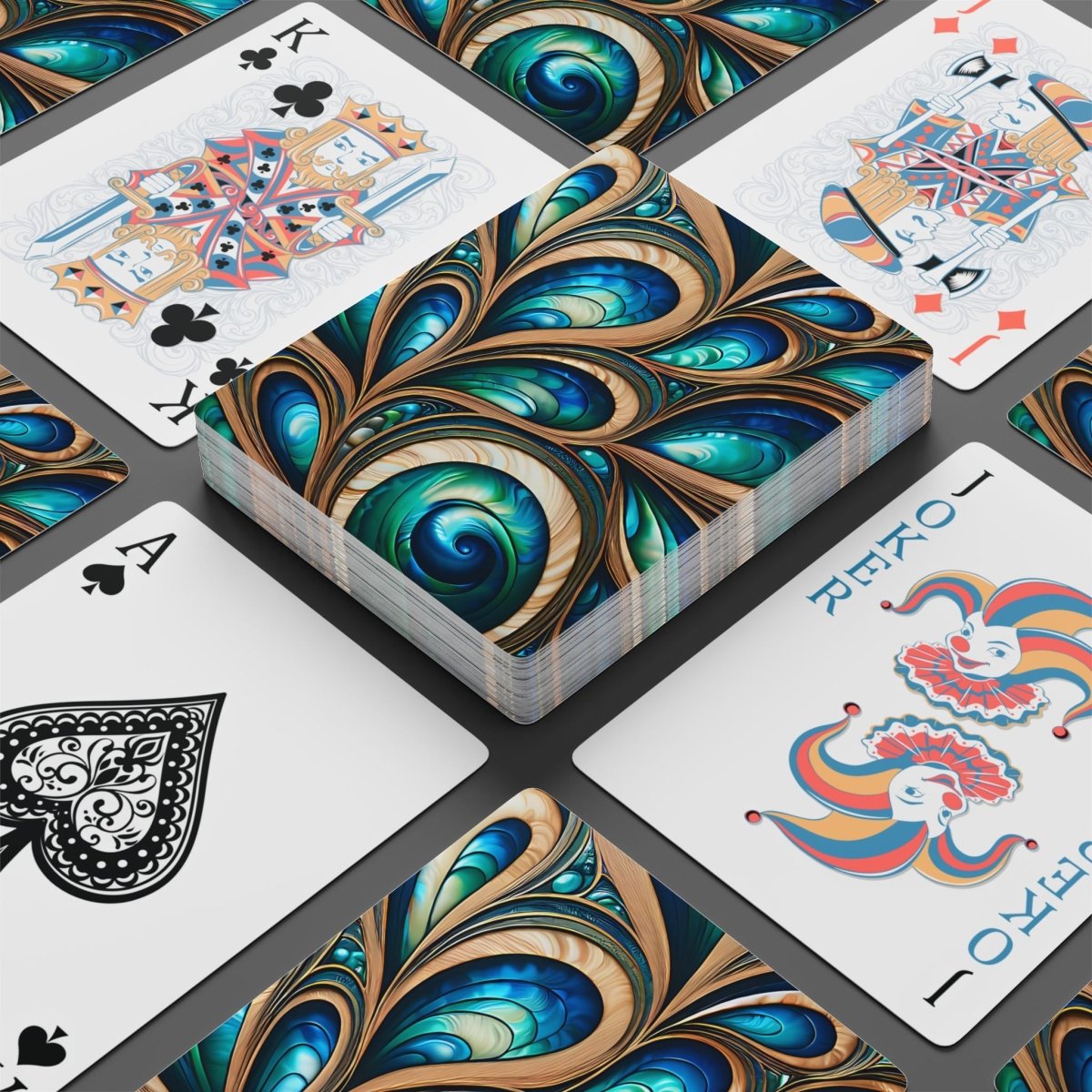 Paua Abalone Cards, Poker Deck, Casino Game Night, Unique Gift, Collectible Playing Cards, Shell Design - Earthbound Pacific