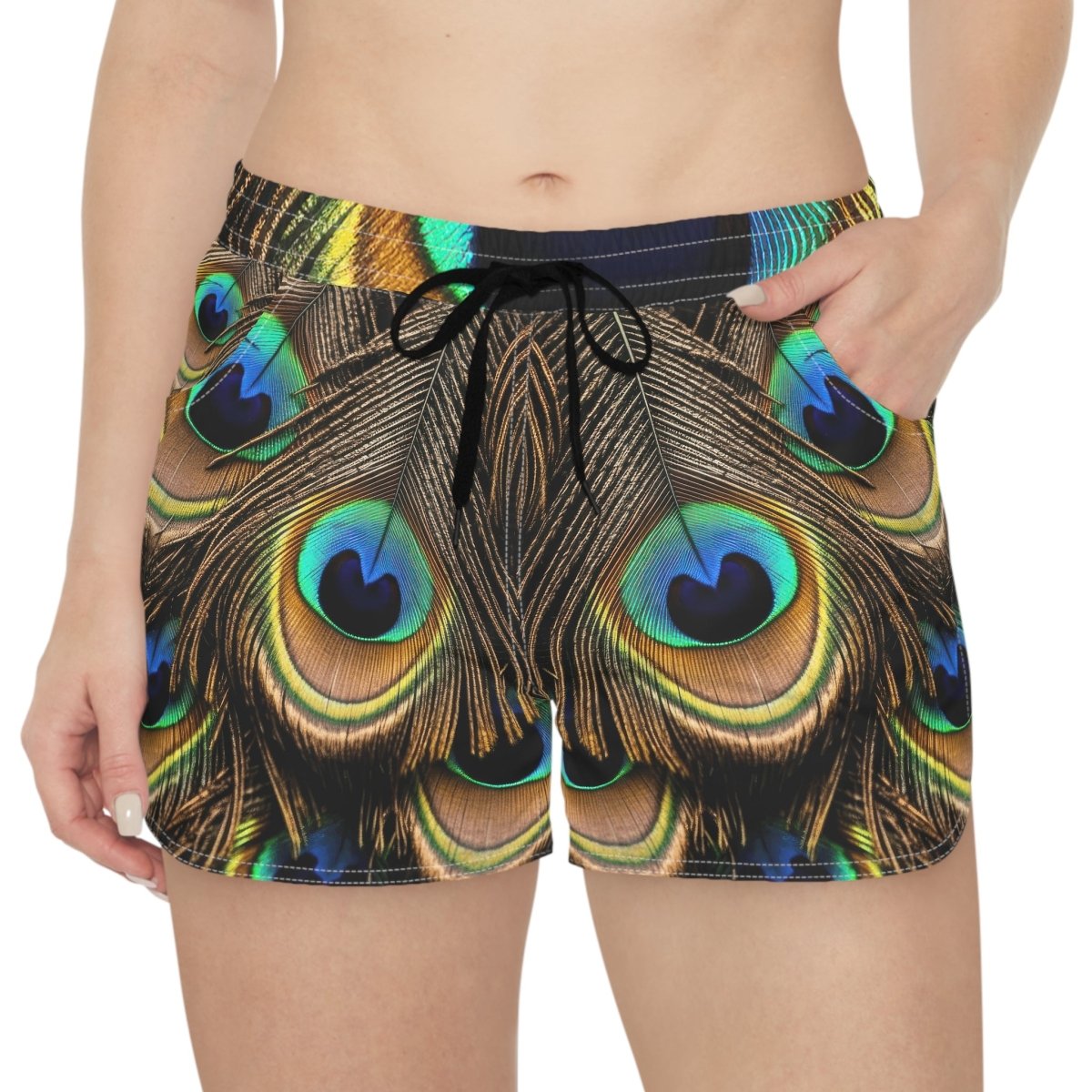 Peacock Shorts, Summer Fashion, Boho Chic, Beachwear, Resort Wear, Vacation Outfit - Earthbound Pacific