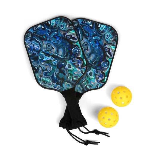 Pickleball Kit with New Zealand Paua Abalone Design 12976806406021032211 Earthbound Pacific
