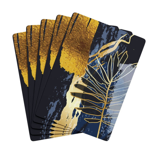 Playing Cards, Botanical Exotic Jungle Palm Foliage Gold Line Art, Watercolor Poker Cards. Perfect for Game Night, Poker Enthusiasts. Great - Earthbound Pacific