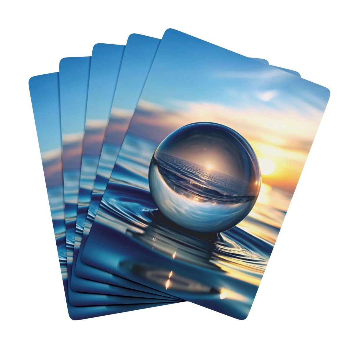 Playing Cards, Fun Game Night Deck, Vibrant Poker Set, Water Sphere Abstract Art, Unique Gift Ideas - Earthbound Pacific