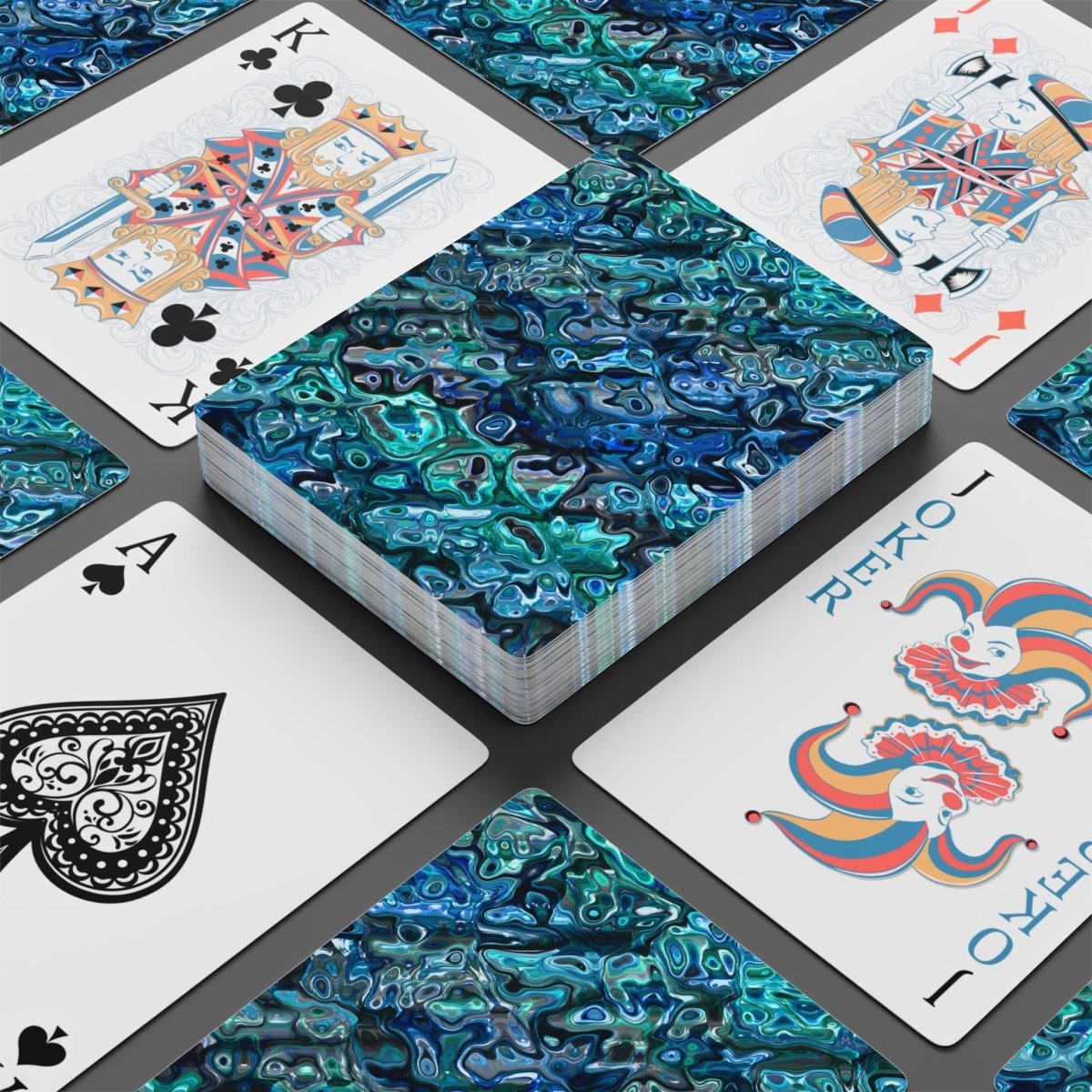 Playing Cards - New Zealand Paua Abalone Shell Inspired 82955548092971464133 Earthbound Pacific