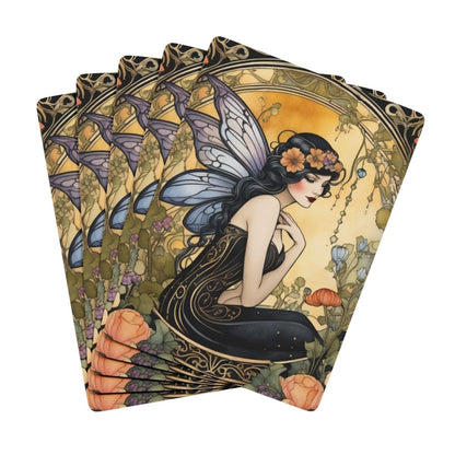 Poker Cards, Art Deco Fairy Deck for Card Game Nights - Tarot, Magic, Fortune Telling, Unique Collectible Gift, Novelty Games - Earthbound Pacific