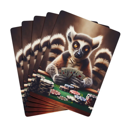 Poker Cards Deck, Ringtail Lemur Playing Poker, Unique Set for Card Game Night, Deck of Cards for Poker Lovers, Fun Playing Cards for Game - Earthbound Pacific