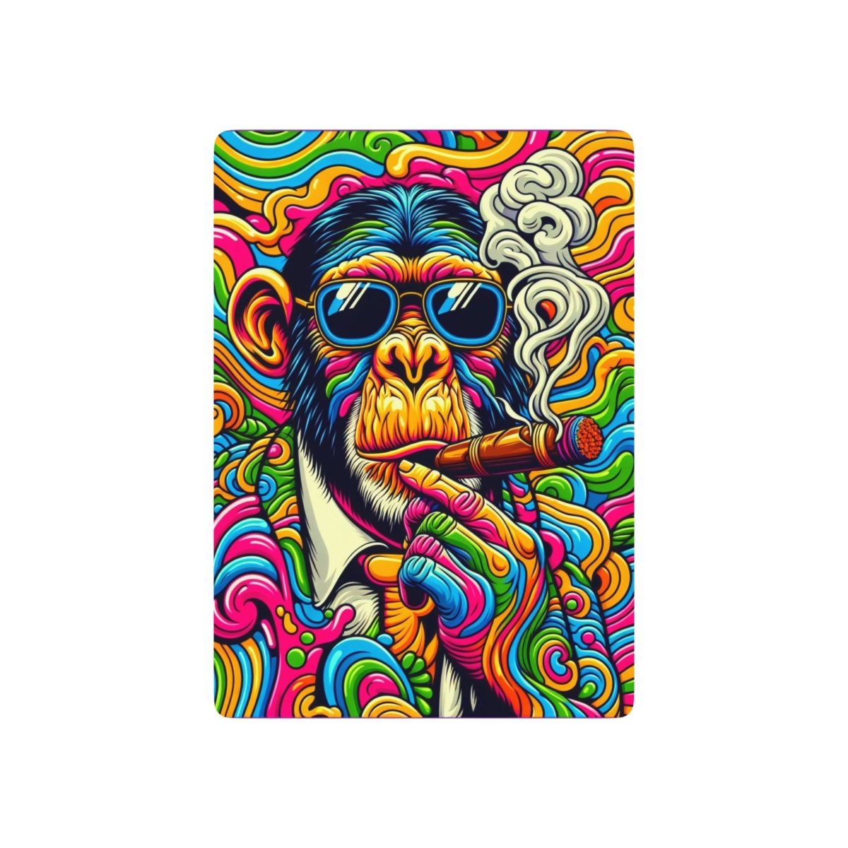 Poker Cards, Psychedelic Chimpanzee Smoking a Cigar Playing Card Deck. Unique Gift for Card Game Enthusiasts, Poker Night Essential, - Earthbound Pacific