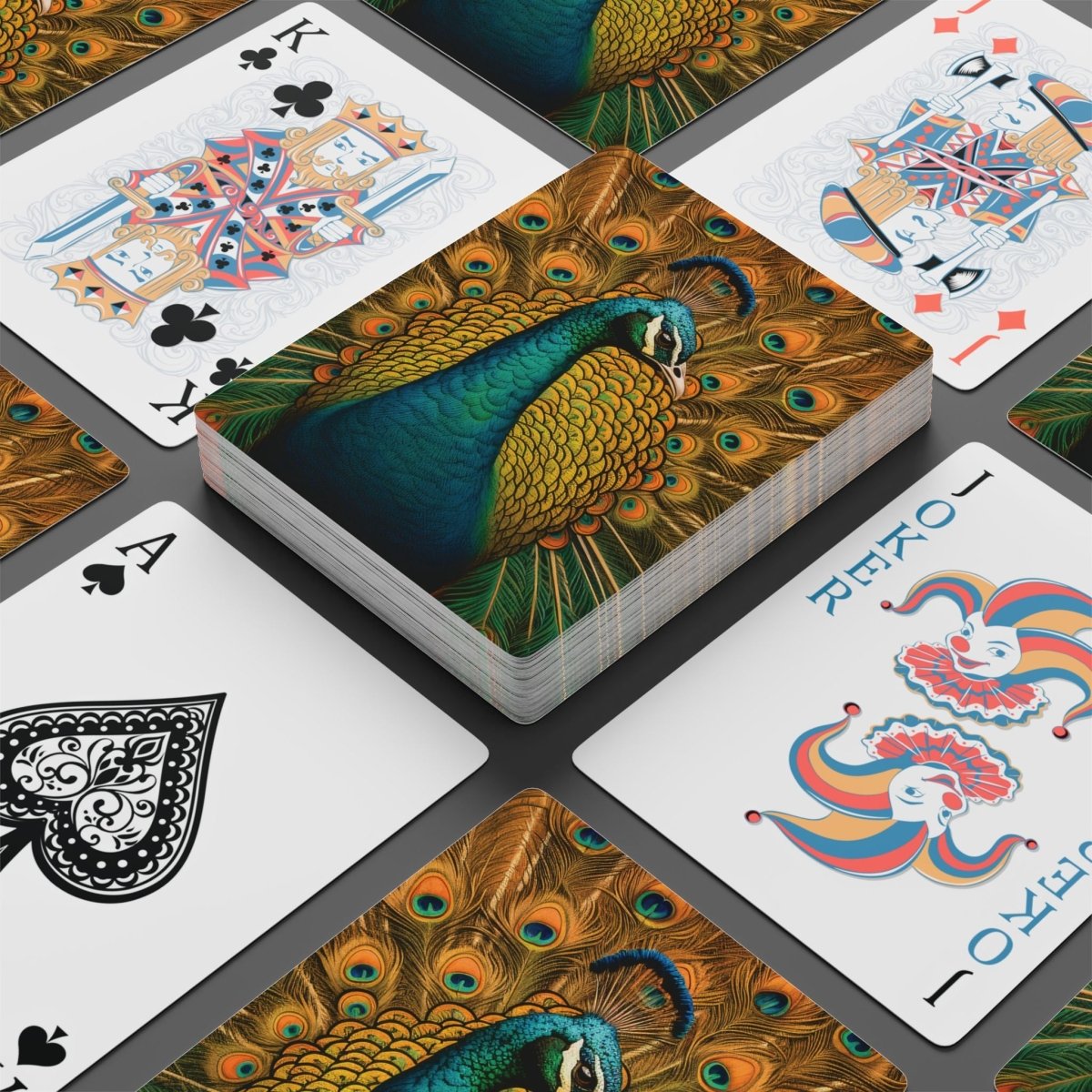 Poker Playing Cards, Colorful Peacock Poker Deck - Fun Game Night Entertainment, Unique Gift Idea, Card Game Collectible, Custom Deck of - Earthbound Pacific