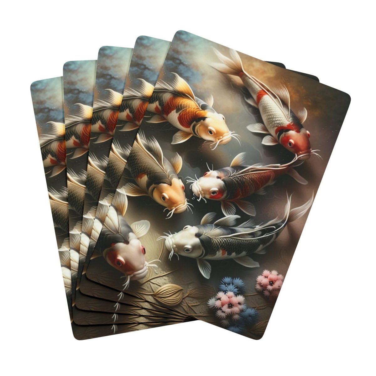 Poker Playing Cards, Japanese Inspired Koi Deck, Game Night Gift, Unique Playing Deck, Poker Cards for Gamers - Earthbound Pacific