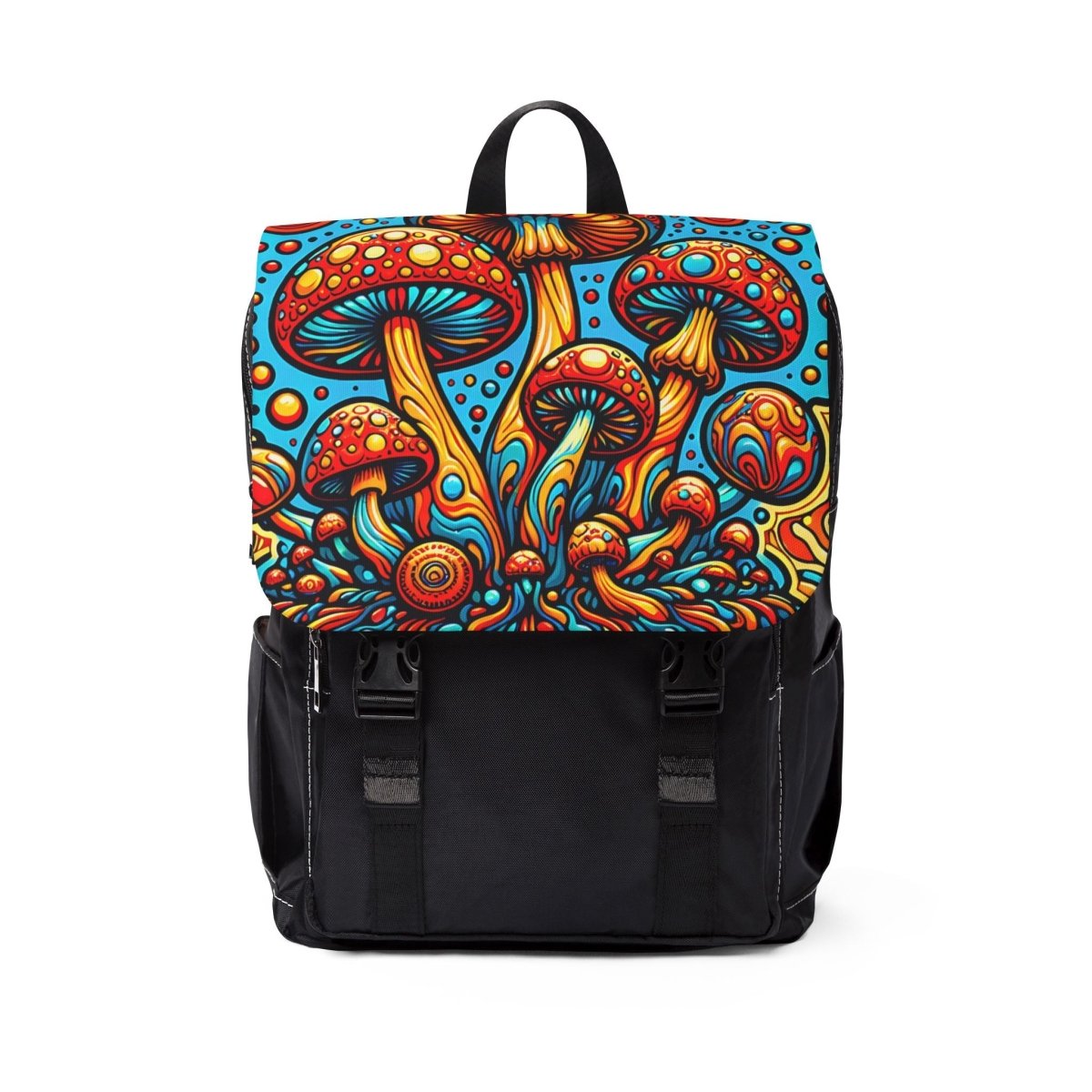 Psychedelic Mushroom Backpack, Unisex Travel Bag, Trippy Shoulder Pack, Hippie Rucksack, Festival Daypack - Earthbound Pacific