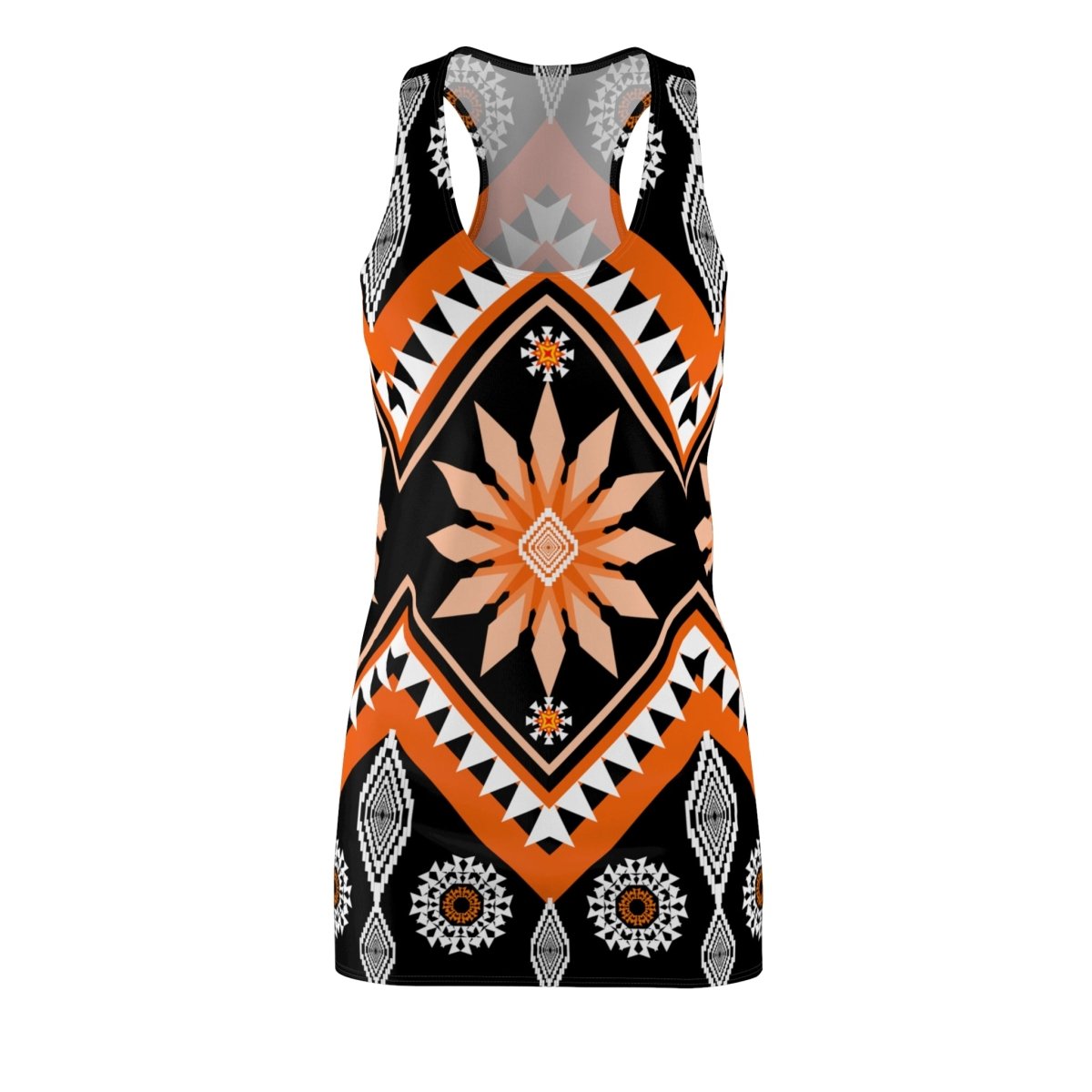 Racerback Dress Geometric Abstract Tribal Design - Earthbound Pacific