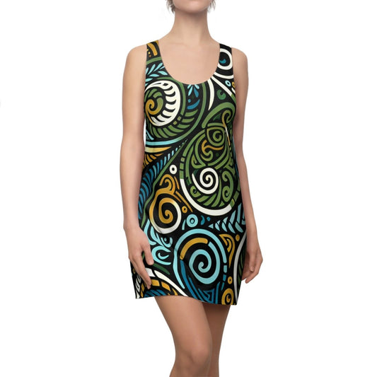 Racerback Dress New Zealand Inspired Abstract Design - Earthbound Pacific