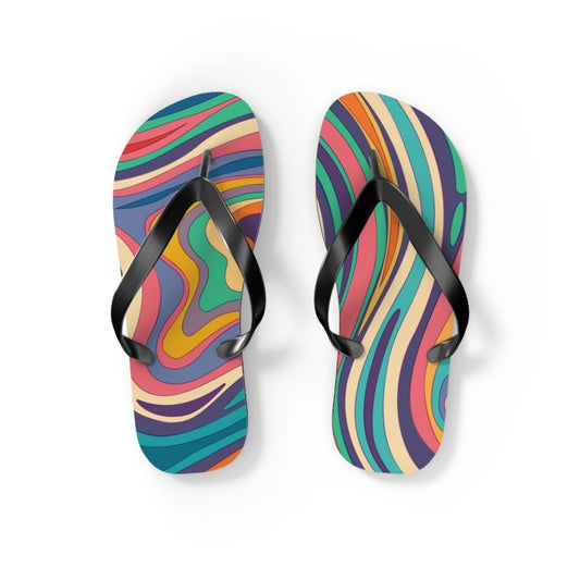 Retro Ripple Design Flip Flops 16895890015076943755 Earthbound Pacific