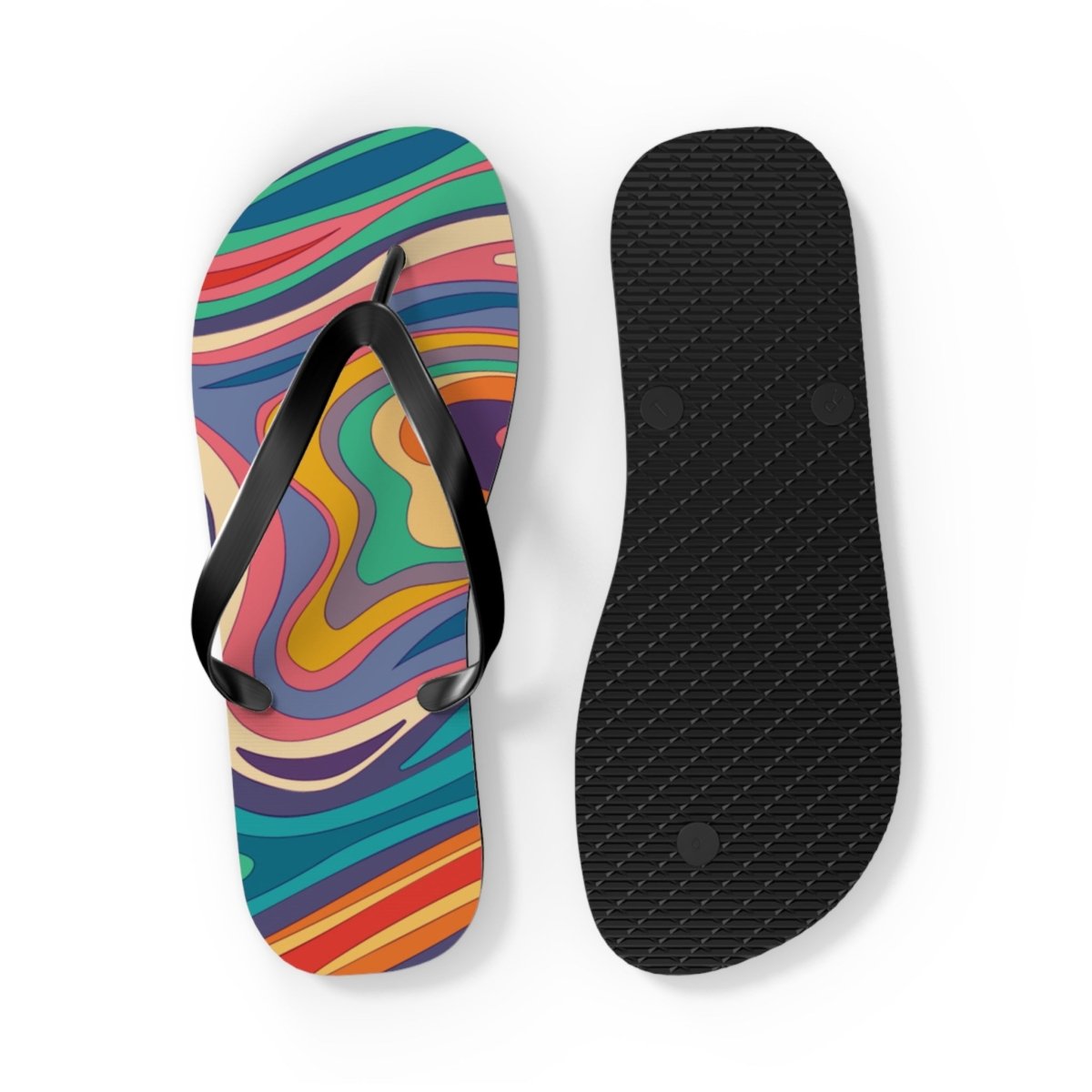 Retro Ripple Design Flip Flops 24674678263461097972 Earthbound Pacific