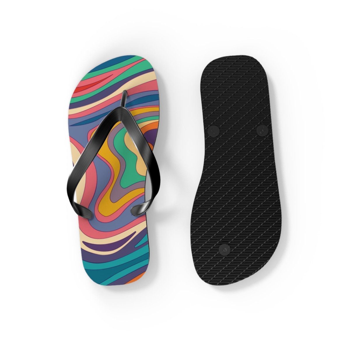 Retro Ripple Design Flip Flops 24674678263461097972 Earthbound Pacific