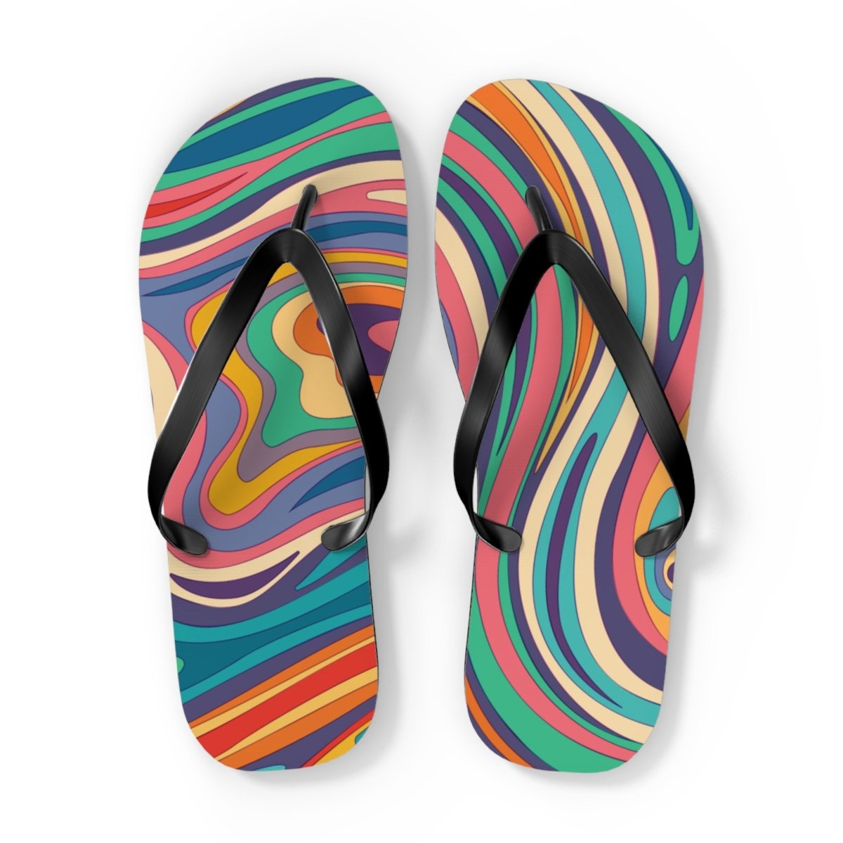 Retro Ripple Design Flip Flops 24674678263461097972 Earthbound Pacific