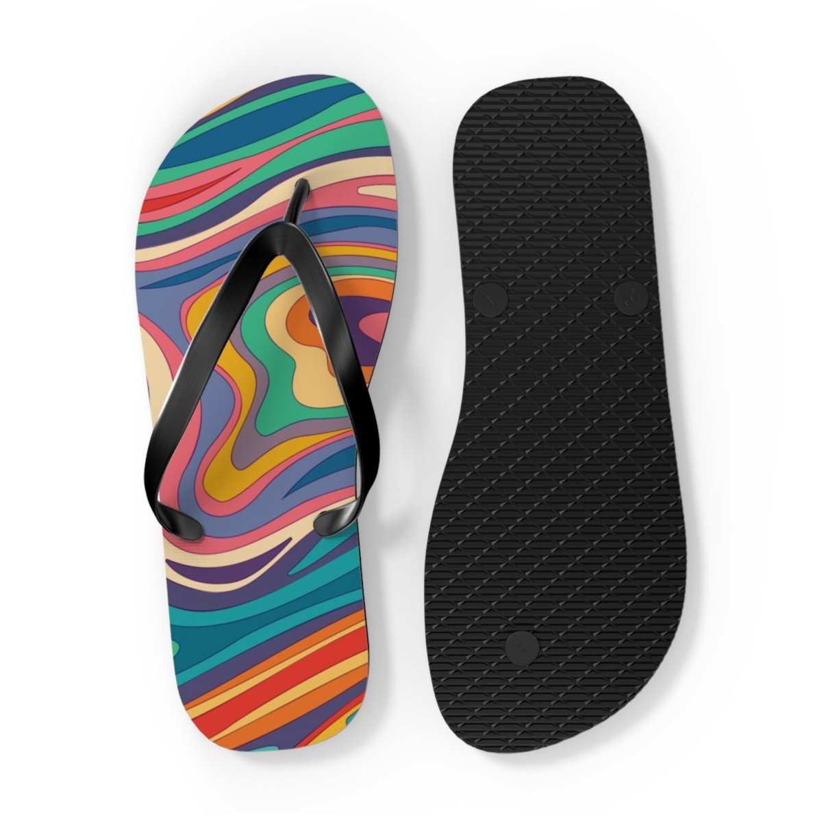 Retro Ripple Design Flip Flops 24674678263461097972 Earthbound Pacific