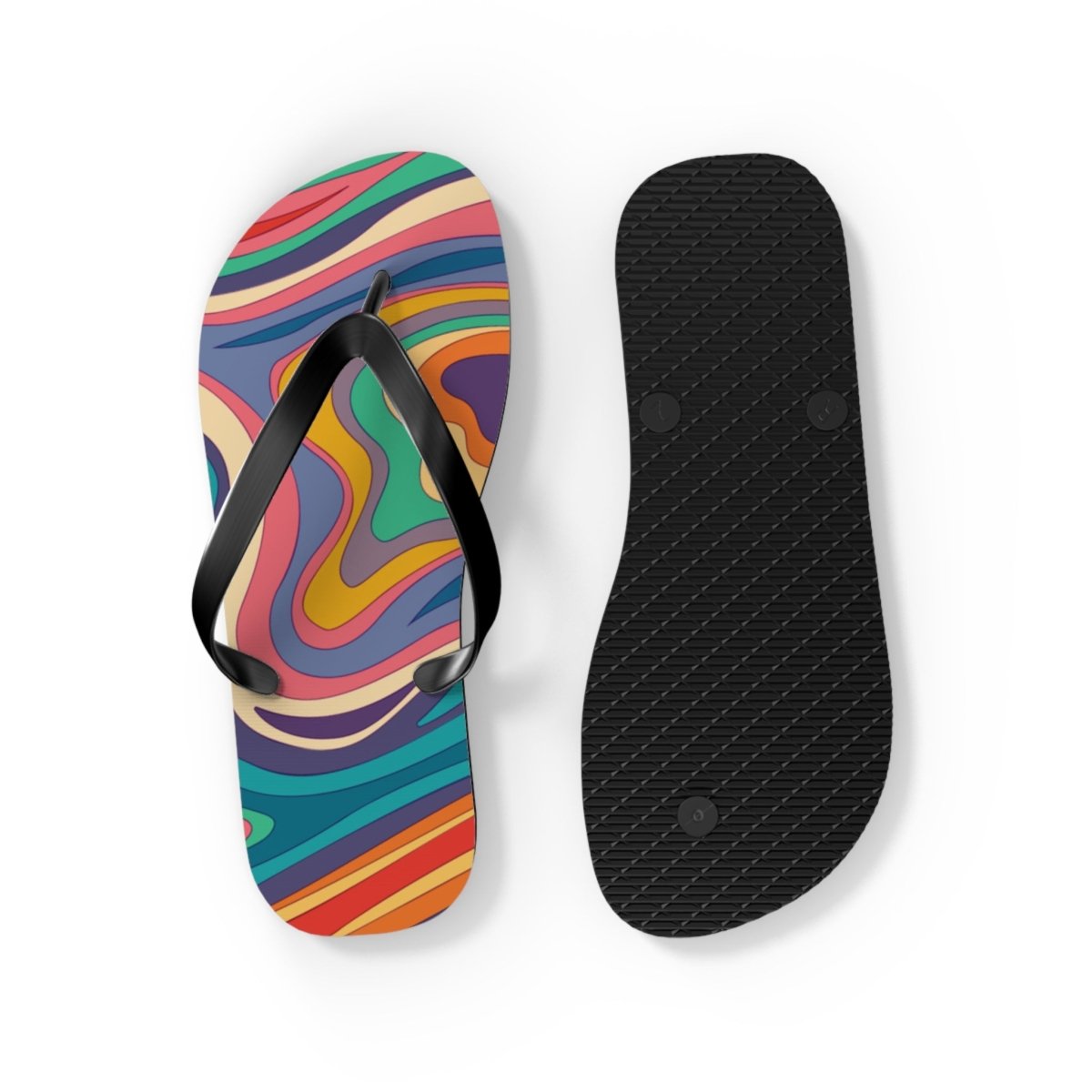 Retro Ripple Design Flip Flops 24674678263461097972 Earthbound Pacific