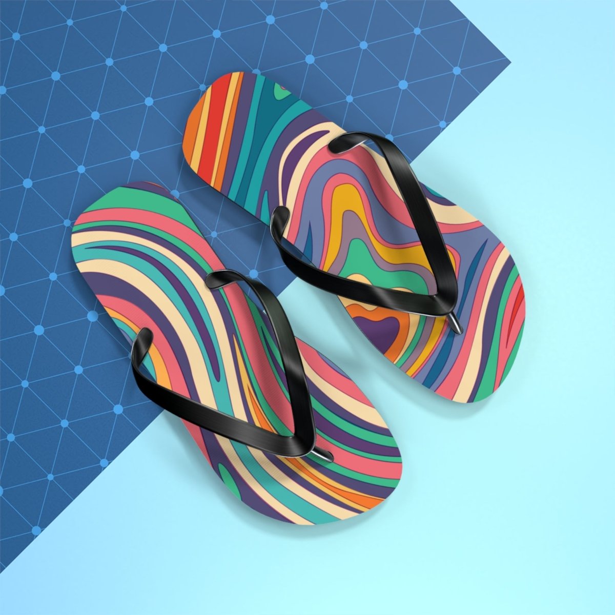 Retro Ripple Design Flip Flops 24674678263461097972 Earthbound Pacific