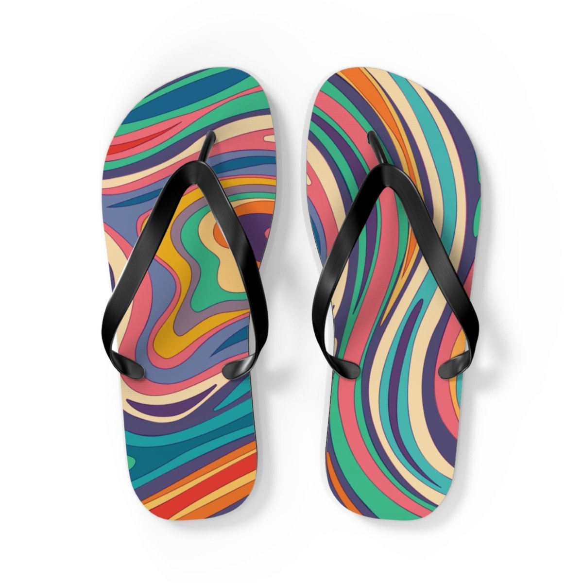 Retro Ripple Design Flip Flops 30042792838866527443 Earthbound Pacific