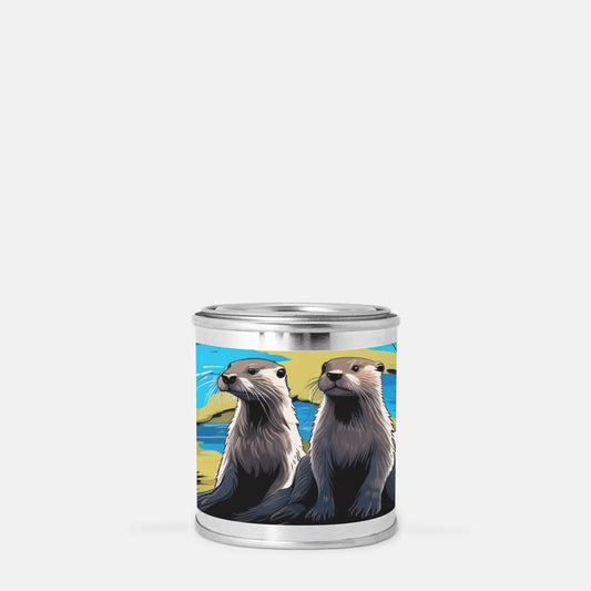 River Otters Candle Paint Can (Hand Poured 8 oz.) - Earthbound Pacific