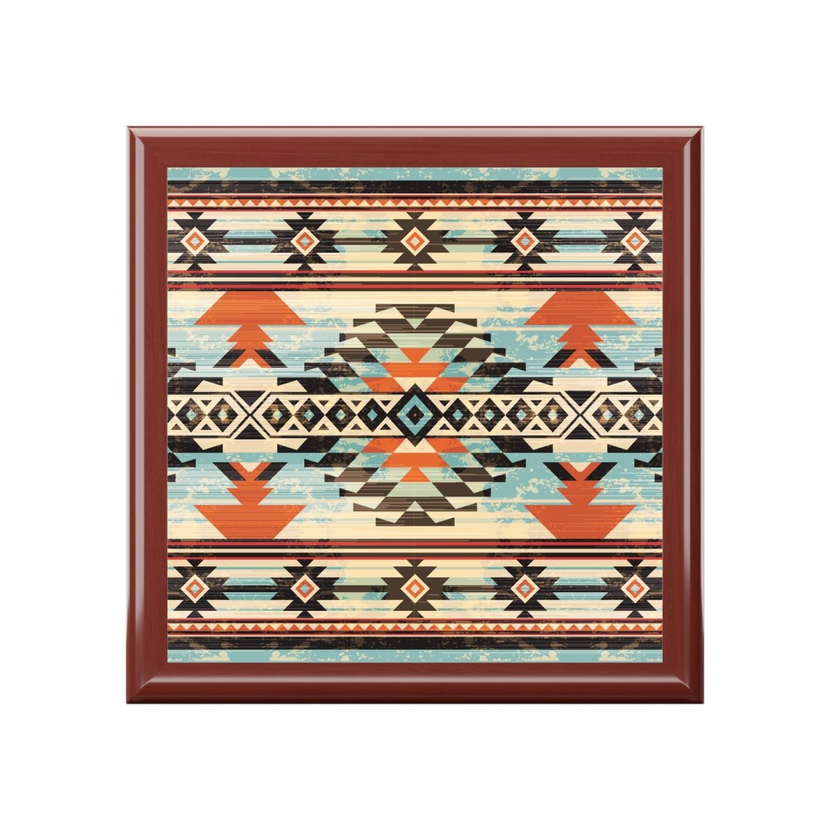 Rustic Jewelry Box with Aztec Tribal Design 12576110248463112729 Earthbound Pacific