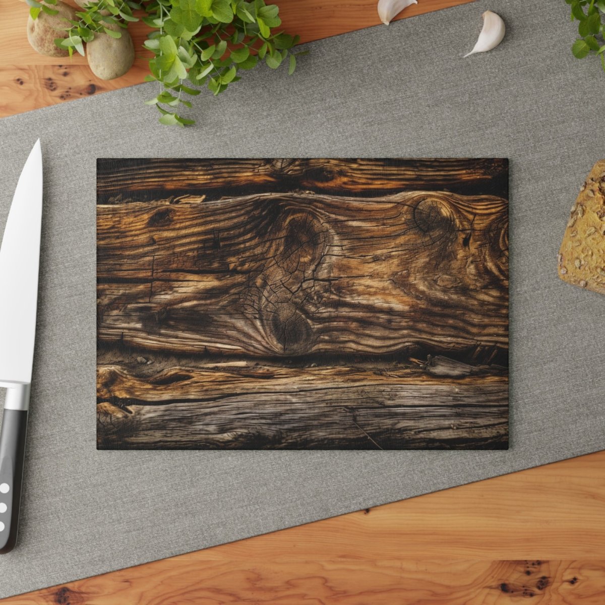 Rustic Wood Design Glass Cutting Board - Perfect Gift for Chefs and Home Cooks 32607285886023153426 Earthbound Pacific
