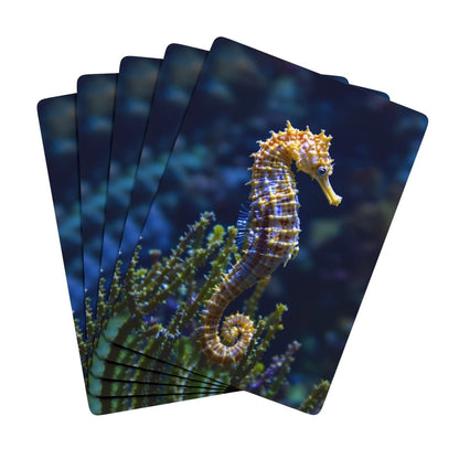 Sea Horse Poker Playing Cards Deck Set, Nautical Themed Poker Cards, Ocean Inspired Game Night Decor, Coastal Beach House Card Game, Marine - Earthbound Pacific