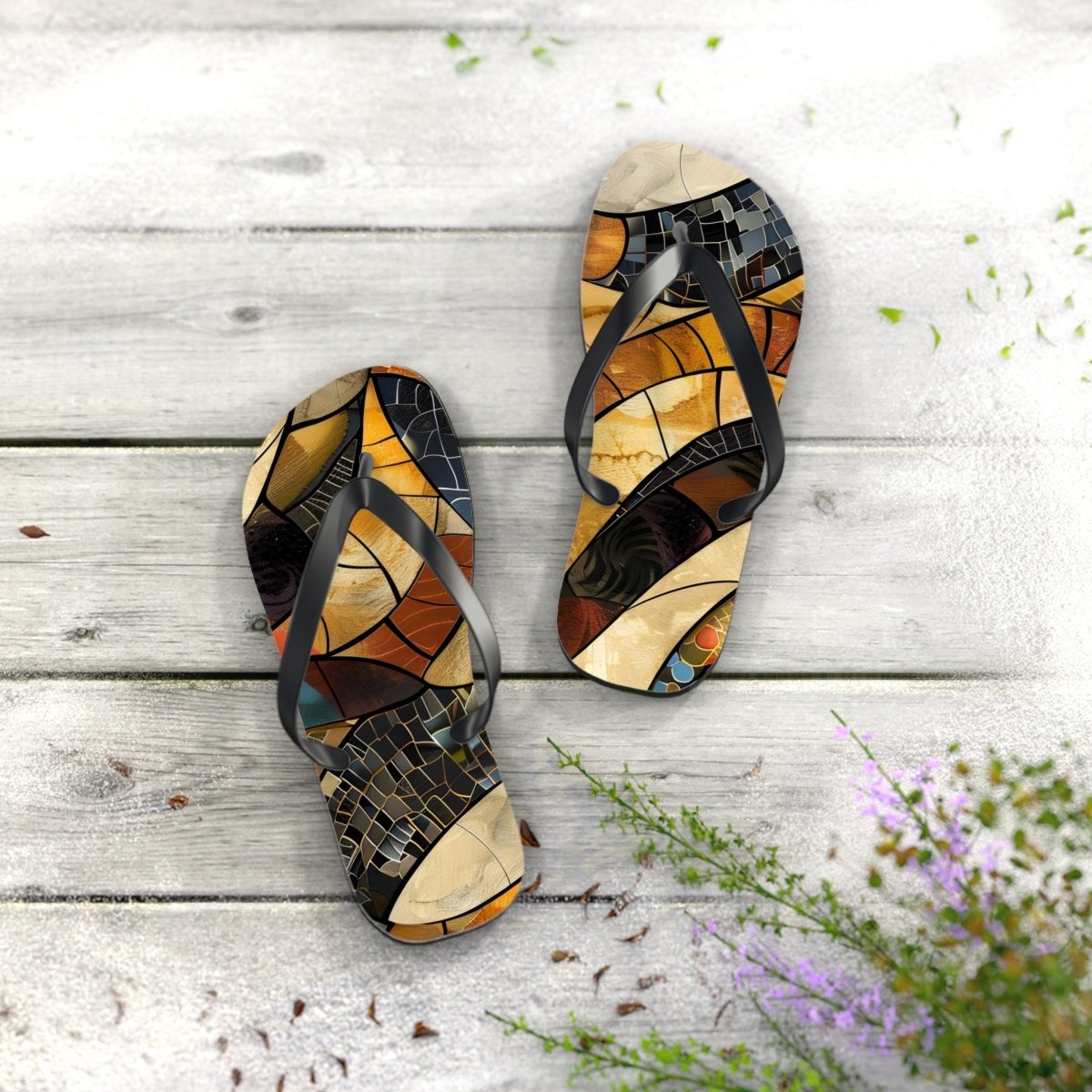 Shattered Amber Design Flip Flops 29480691681178558419 Earthbound Pacific
