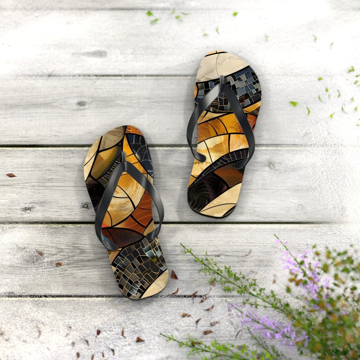 Shattered Amber Design Flip Flops 29480691681178558419 Earthbound Pacific