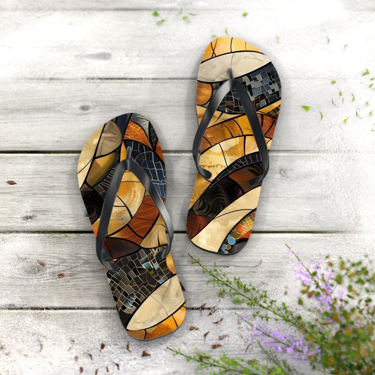 Shattered Amber Design Flip Flops 29480691681178558419 Earthbound Pacific