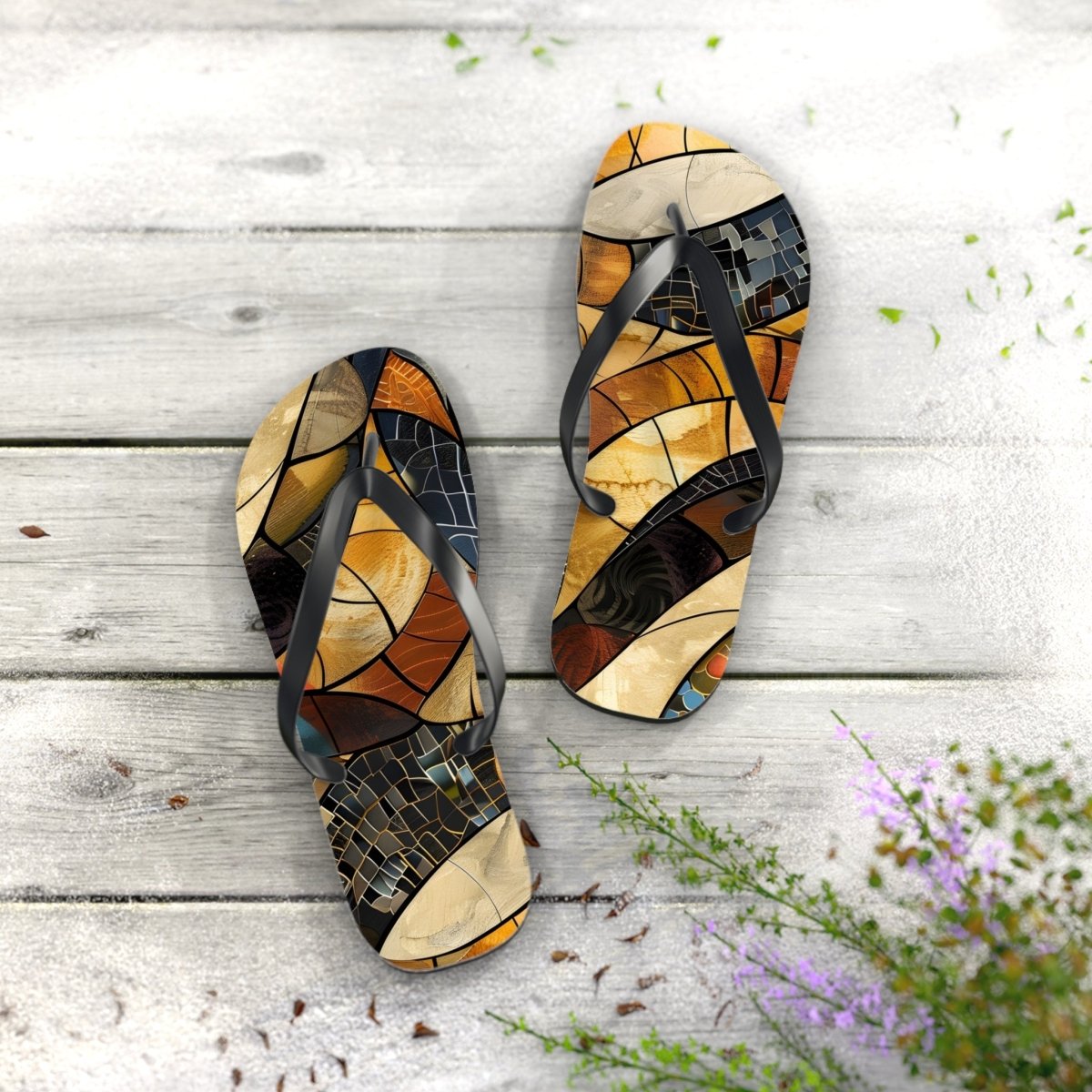 Shattered Amber Design Flip Flops 29480691681178558419 Earthbound Pacific