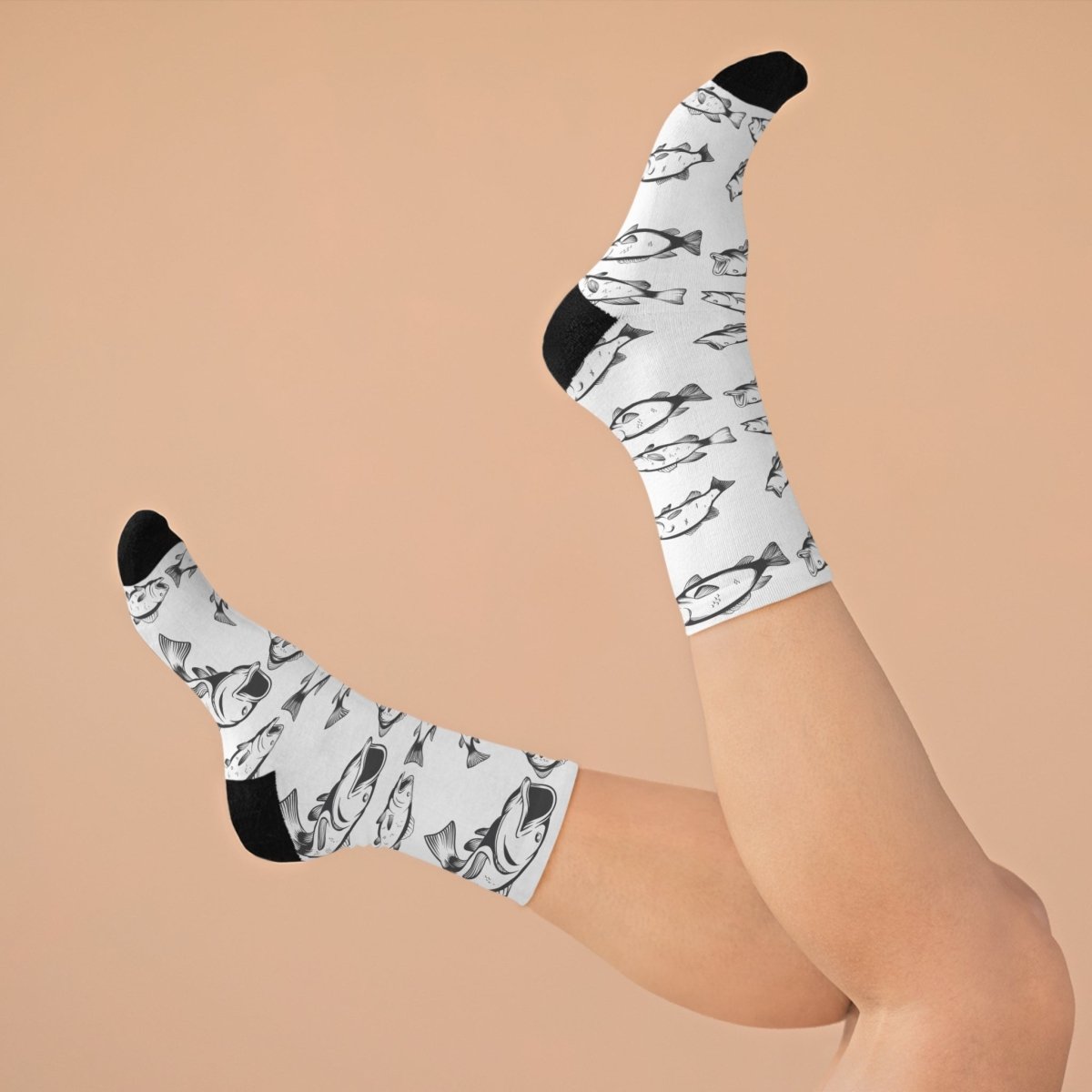 Socks - Bass Fishing Recycled Poly - Ocean Sea Life Collection 12309176888449496604 Earthbound Pacific