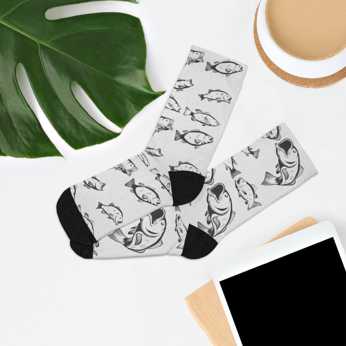 Socks - Bass Fishing Recycled Poly - Ocean Sea Life Collection 12309176888449496604 Earthbound Pacific
