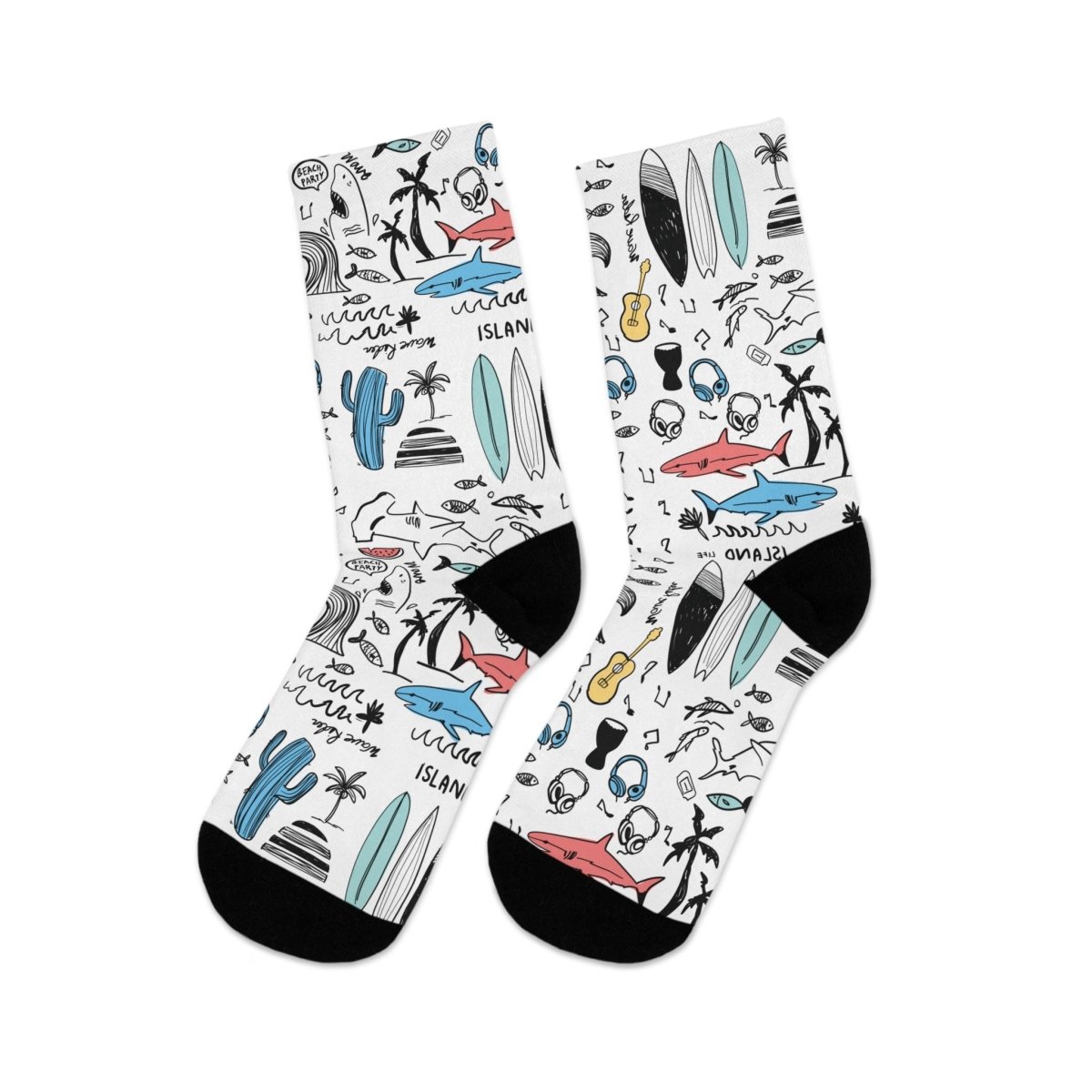 Socks - Beachside Beats - Ocean Sea Life Collection Eco - Friendly Recycled Poly 18038110768544651465 Earthbound Pacific