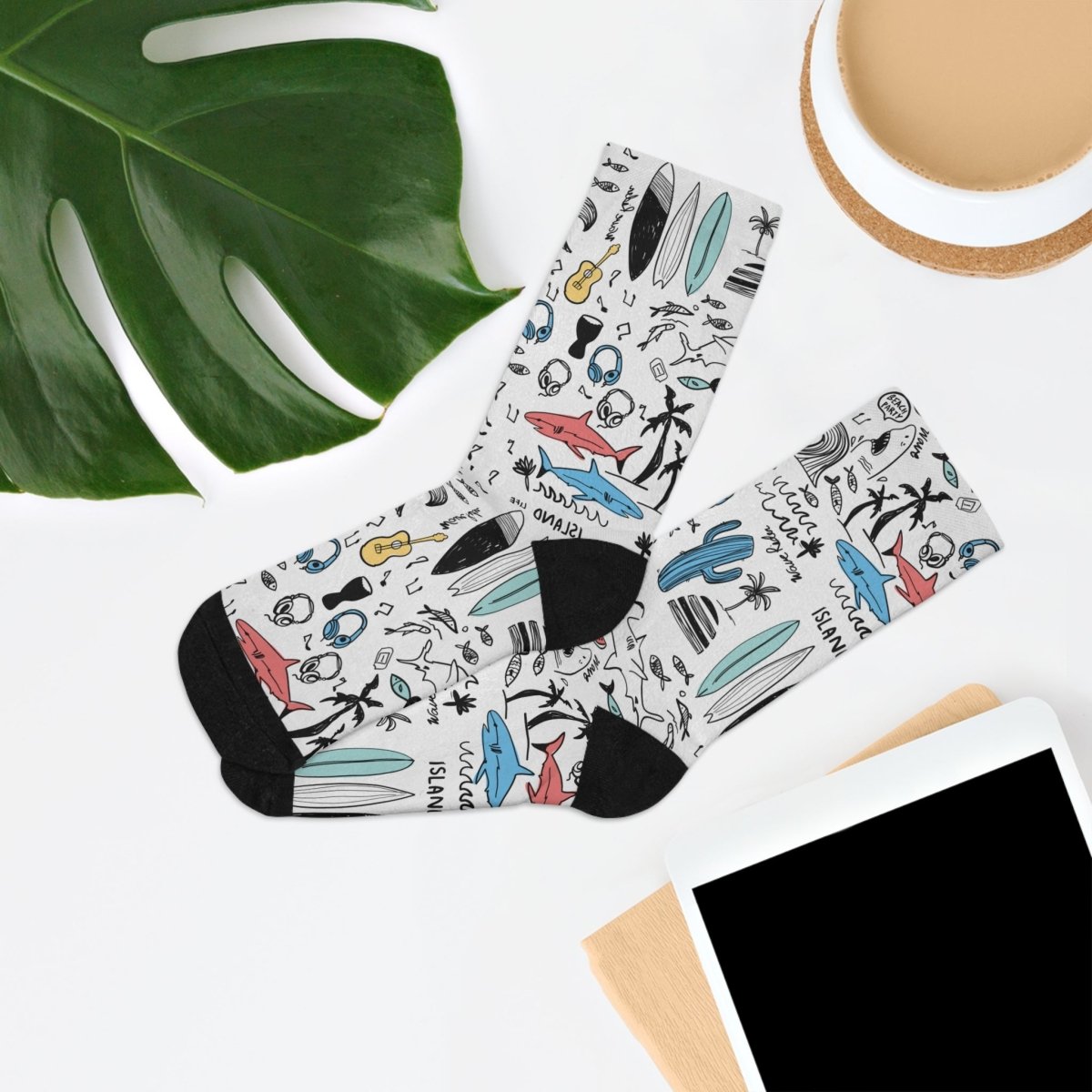 Socks - Beachside Beats - Ocean Sea Life Collection Eco - Friendly Recycled Poly 18038110768544651465 Earthbound Pacific