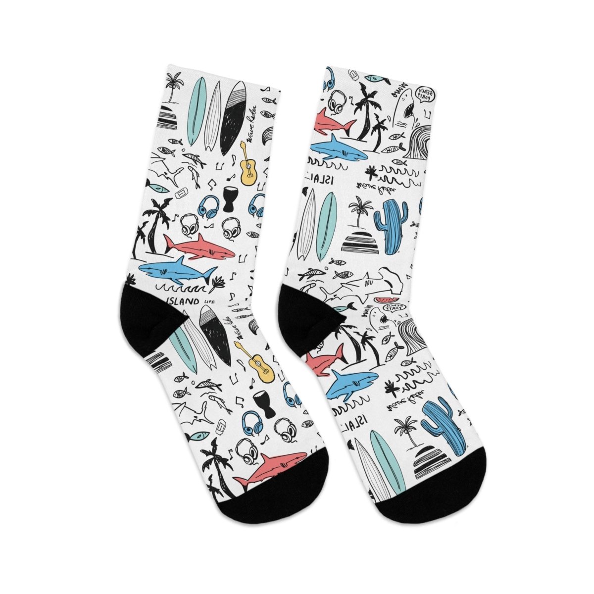 Socks - Beachside Beats - Ocean Sea Life Collection Eco - Friendly Recycled Poly 18038110768544651465 Earthbound Pacific