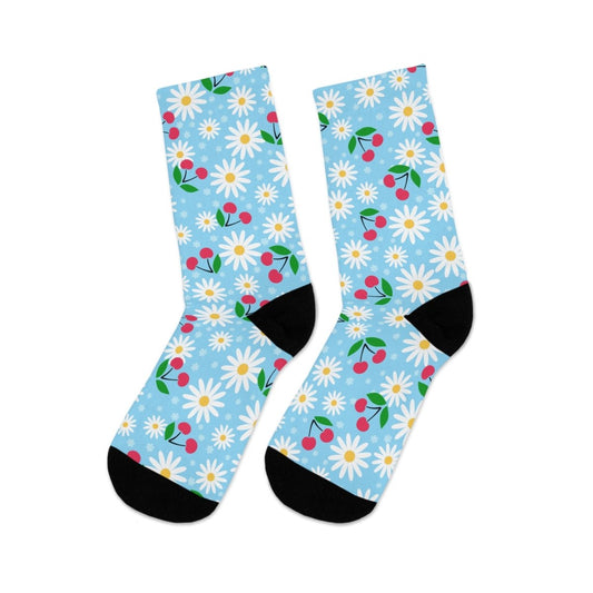 Socks - Daisy Picnic Floral Collection Eco - Friendly Recycled Poly 13149622288517593842 Earthbound Pacific