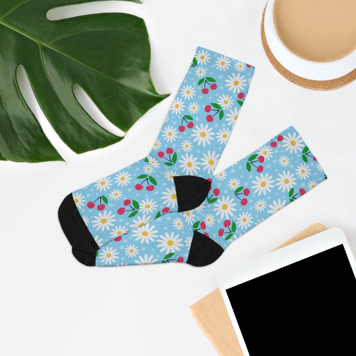 Socks - Daisy Picnic Floral Collection Eco - Friendly Recycled Poly 13149622288517593842 Earthbound Pacific