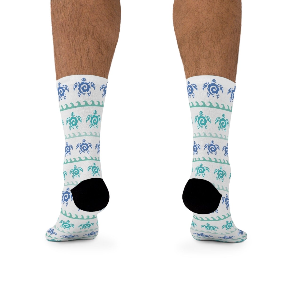 Socks - Honu Waves - Ocean Sea Life Collection Eco - Friendly Recycled Poly 33917023563094553685 Earthbound Pacific