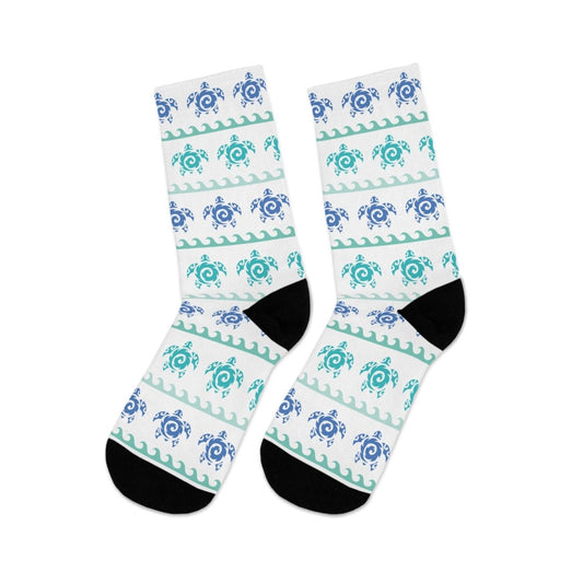 Socks - Honu Waves - Ocean Sea Life Collection Eco - Friendly Recycled Poly 33917023563094553685 Earthbound Pacific