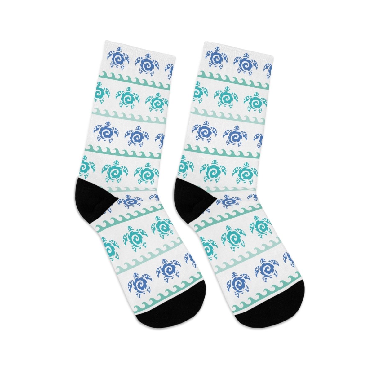 Socks - Honu Waves - Ocean Sea Life Collection Eco - Friendly Recycled Poly 33917023563094553685 Earthbound Pacific