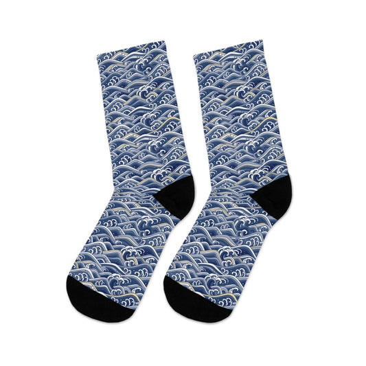 Socks - Kanagawa Flow - Ocean Sea Life Collection Eco - Friendly Recycled Poly 19581910653060727095 Earthbound Pacific