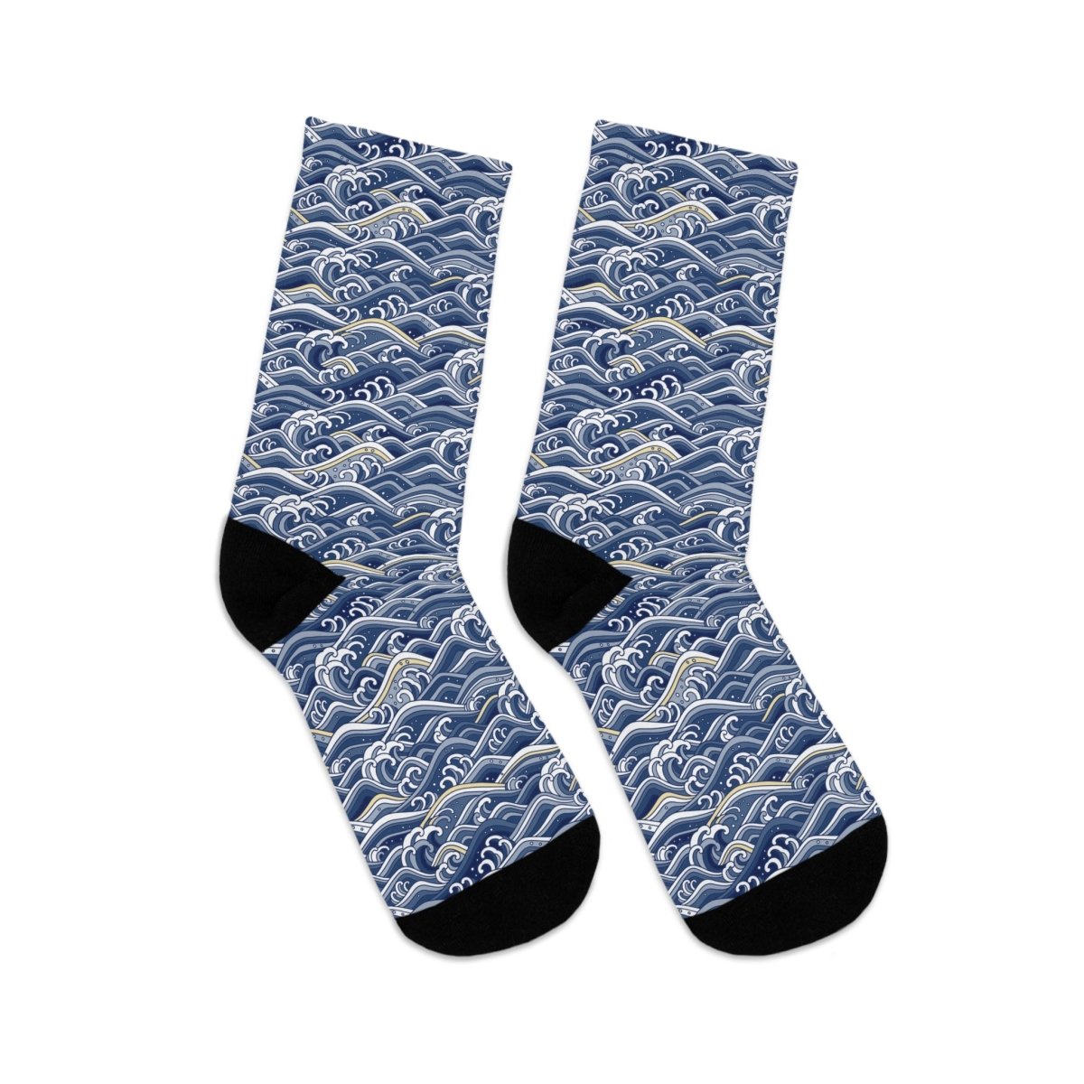Socks - Kanagawa Flow - Ocean Sea Life Collection Eco - Friendly Recycled Poly 19581910653060727095 Earthbound Pacific