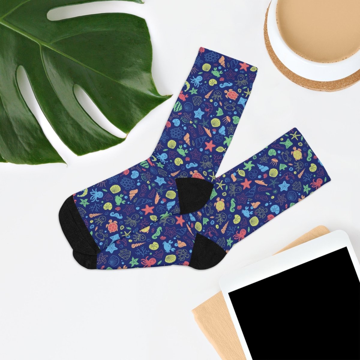 Socks - Marine Medley - Ocean Sea Life Collection Eco - Friendly Recycled Poly 72034144157461710676 Earthbound Pacific