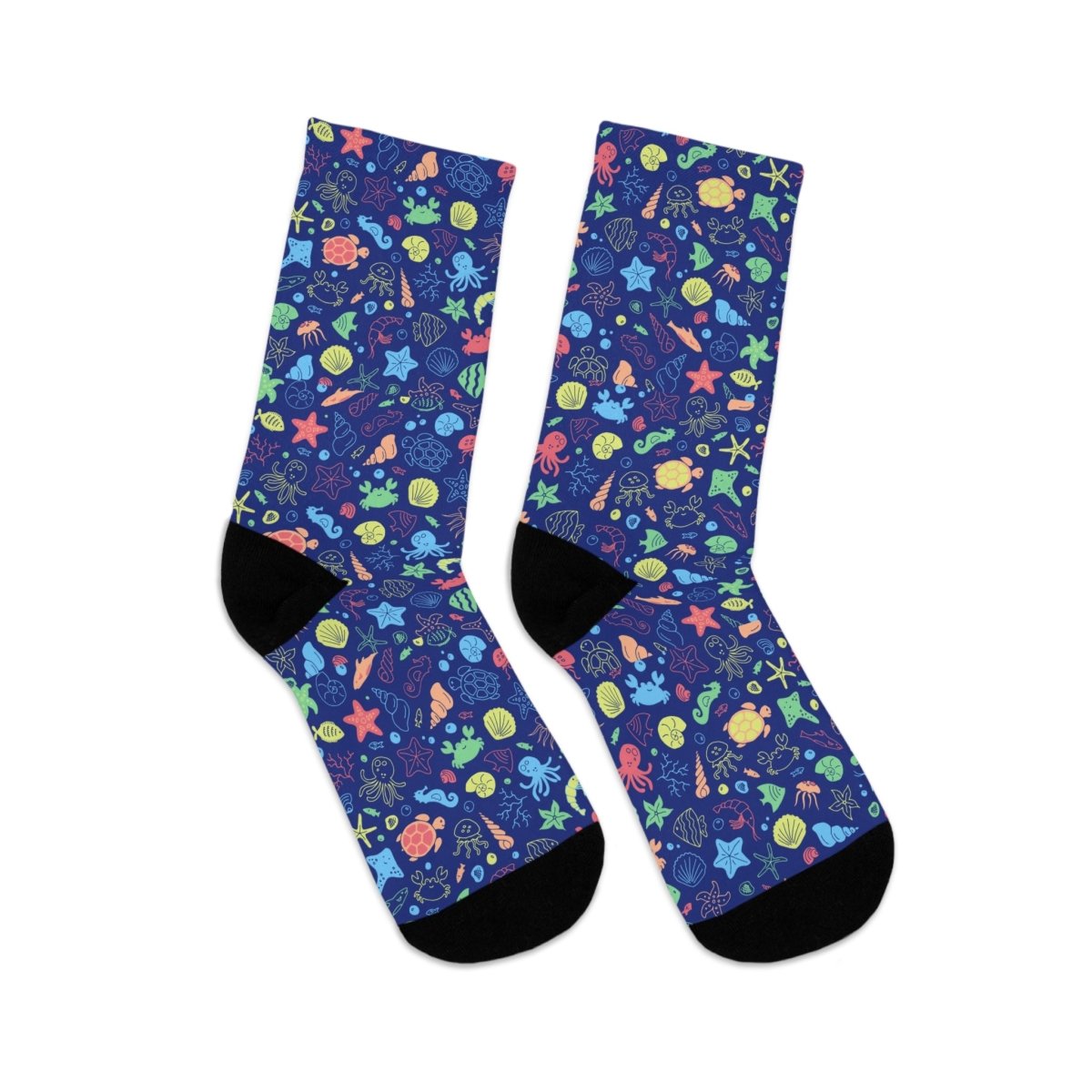 Socks - Marine Medley - Ocean Sea Life Collection Eco - Friendly Recycled Poly 72034144157461710676 Earthbound Pacific