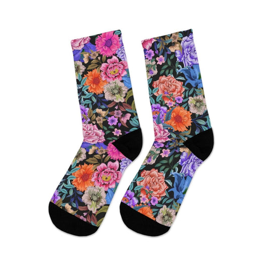 Socks - Midnight Bloom Floral Collection Eco - Friendly Recycled Poly 35396098213732403480 Earthbound Pacific