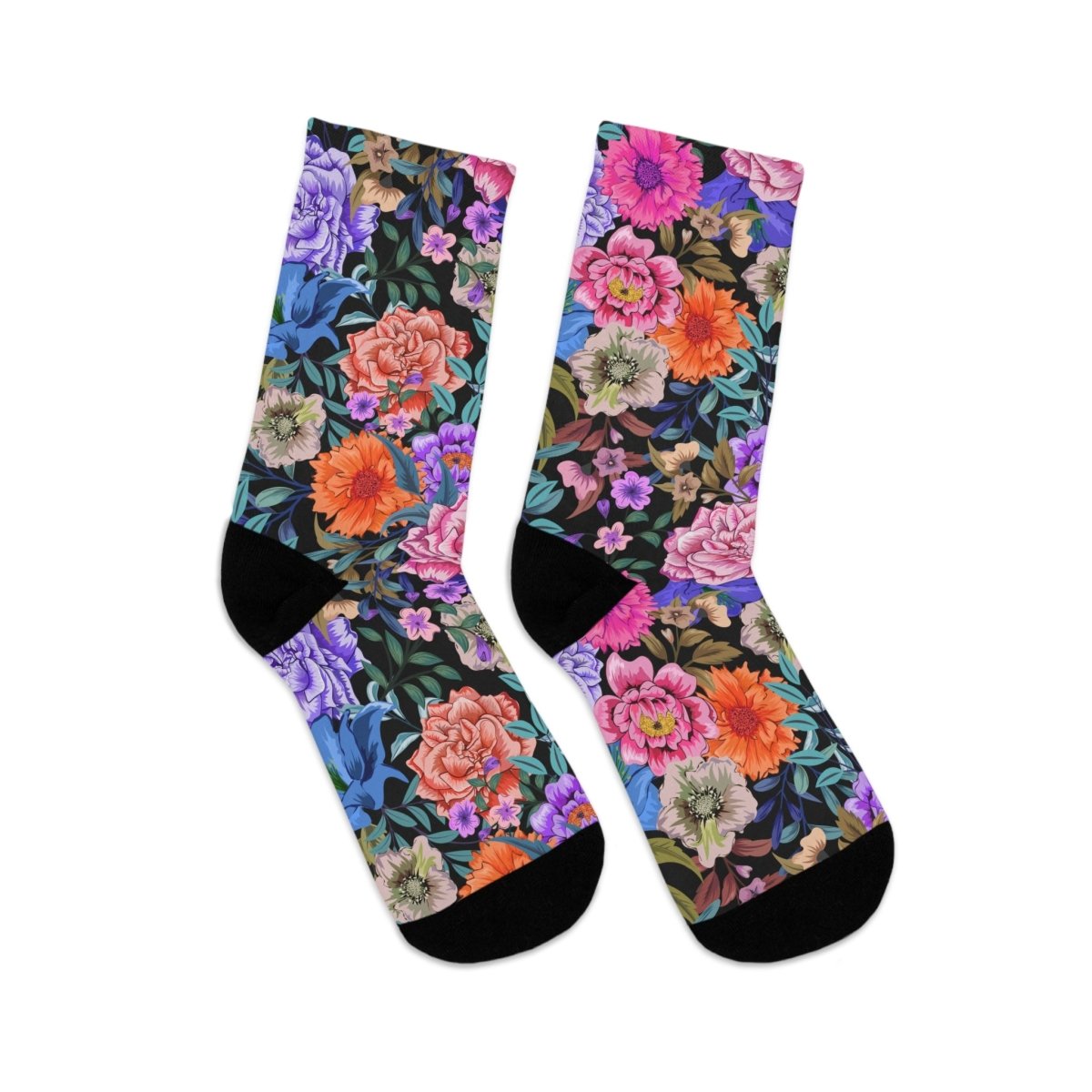 Socks - Midnight Bloom Floral Collection Eco - Friendly Recycled Poly 35396098213732403480 Earthbound Pacific