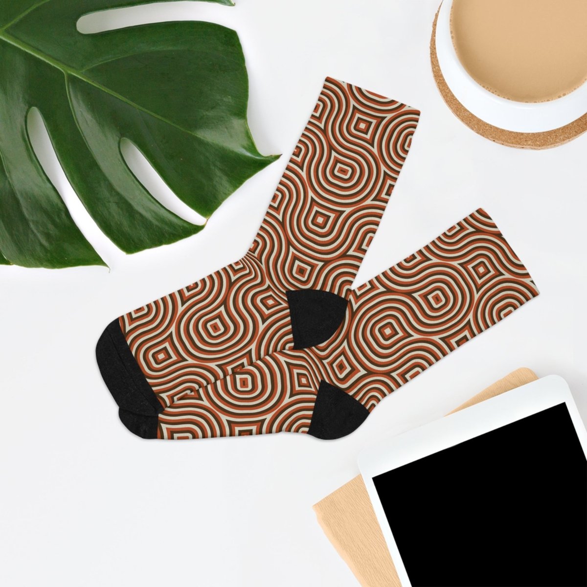 Socks - Mod Maze - Recycled Poly Funky Sock Gift Eco - Friendly - Retro Collection 25026719668669361659 Earthbound Pacific