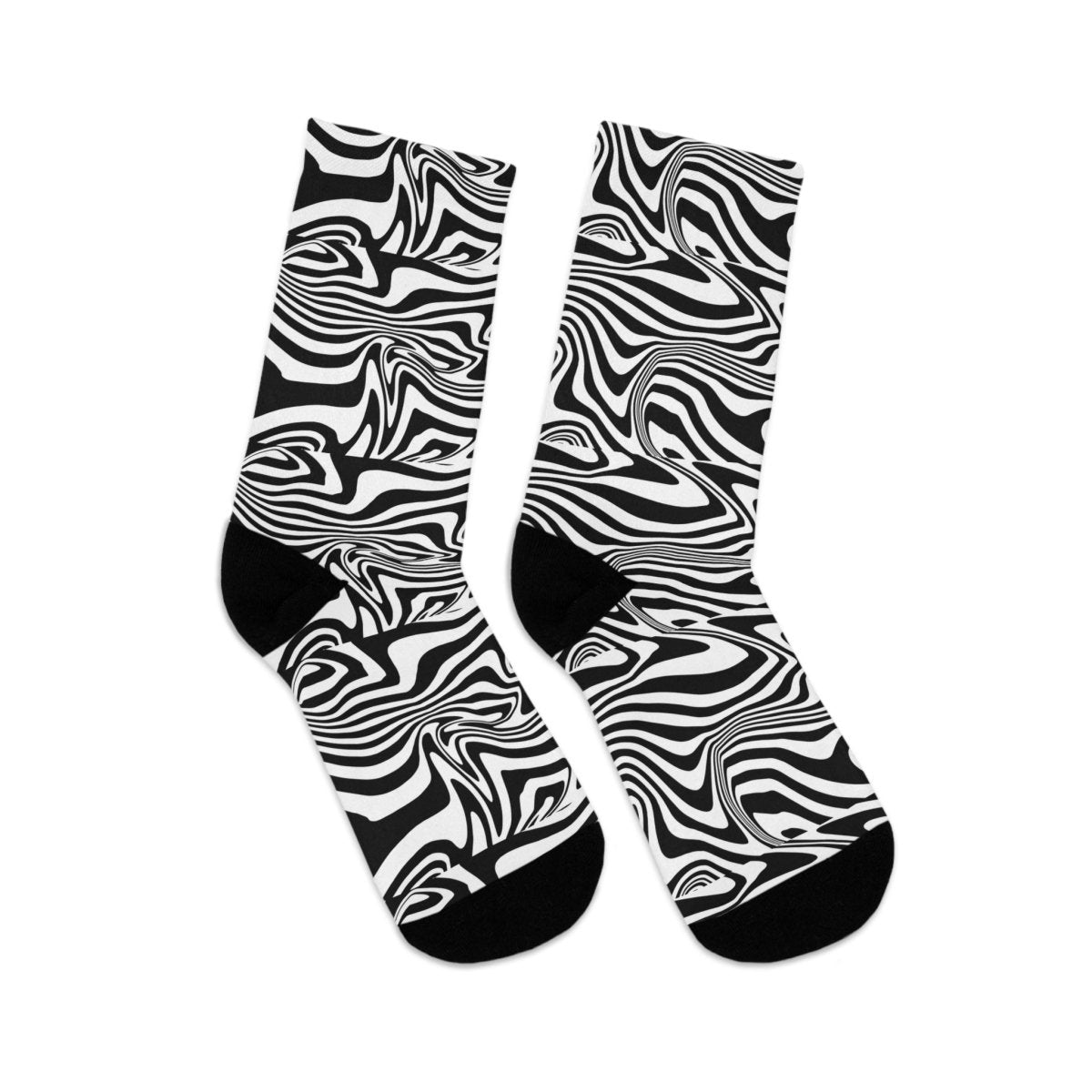 Socks - Psychedelic Noir - Recycled Poly Funky Sock Gift Eco - Friendly - Retro Collection 22180274375287973637 Earthbound Pacific
